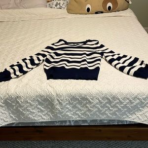 Cute stripe sweater with puff sleeves